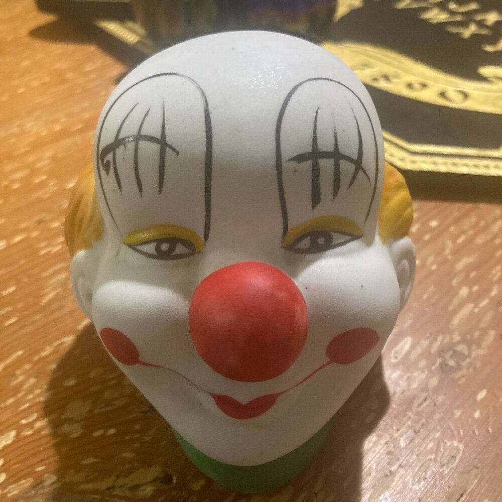 Vintage Creepy Clown Head 2 Ceramic Bank